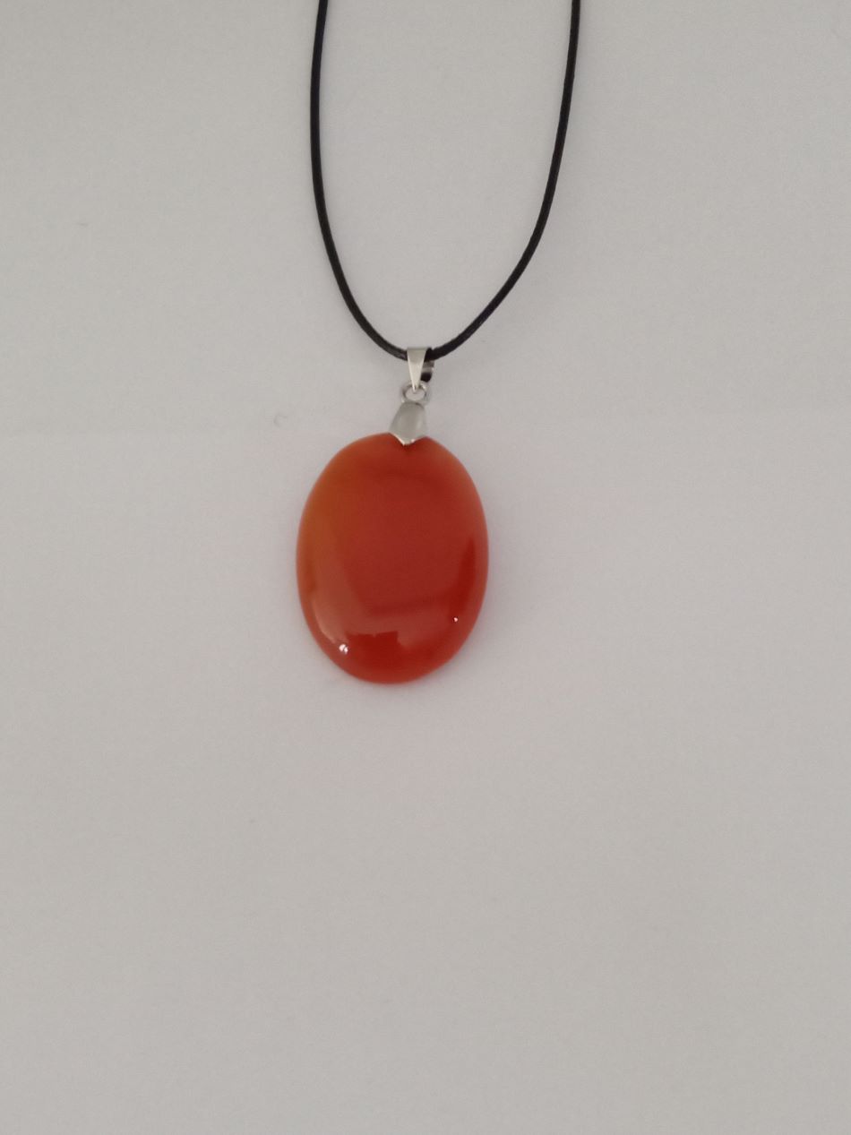Pendentif En Cornaline - Intaille Gravée D'une Cigale - Bijou Occasion Bon état